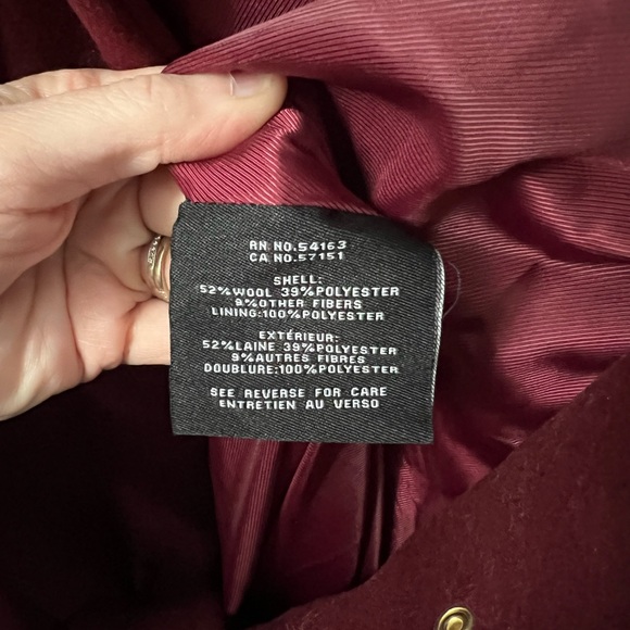 New Cole Haan Belted Raglan Melton Wool Coat Women’s Size 12 - Picture 8 of 10